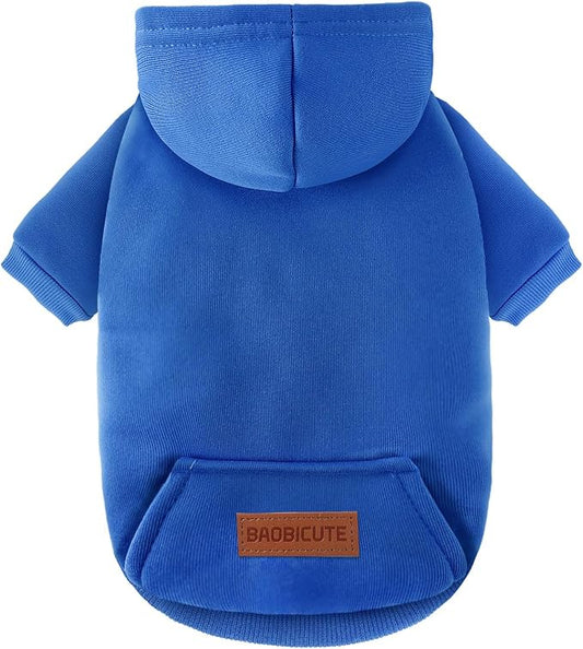 1 Pack Dog Hoodie Warm Hood Dog Sweater Cold Weather Small Dogs Sweatshirt Comfort Pet Clothes for Small Medium Dogs with Pockets Cats Chihuahua Clothes for Male Female Girl Boy Sporty Daily Wear
