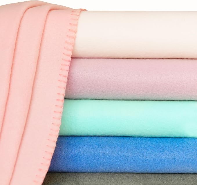 ZYFZCYBL Fleece Blanket Bulk Pack of 6 Cozy Fleece Throw Blankets 50x60 Warm Soft Lightweight Breathable Pet-Friendly for Bed Sofa Camping Wedding Gifts (Assorted 2)