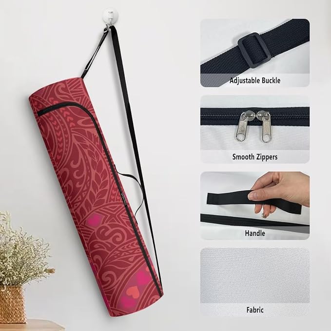Yoga Mat Bag with Adjustable Shoulder Strap and Handle Zipper, 30in Wide x 6.3in Diameter for Yoga Mat Storage