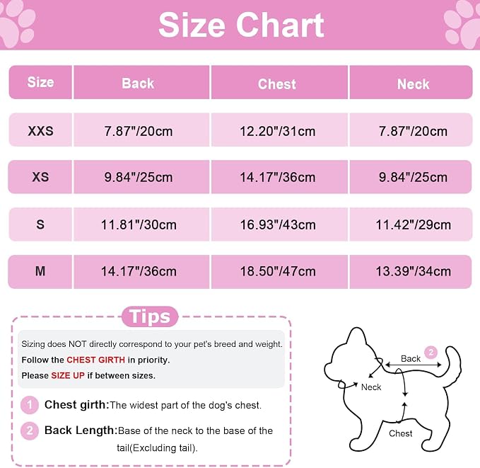 Yikeyo Dog Sweater, Dog Sweaters Pajamas for Small Dogs, Winter Pet Onesies Pjs,Puppy 4 Legged Sweater Clothes for Chihuahua Yorkie Teacup Jumpsuit,Cute Pet Outfits Apparel,Love,M,Chest 18.5 in