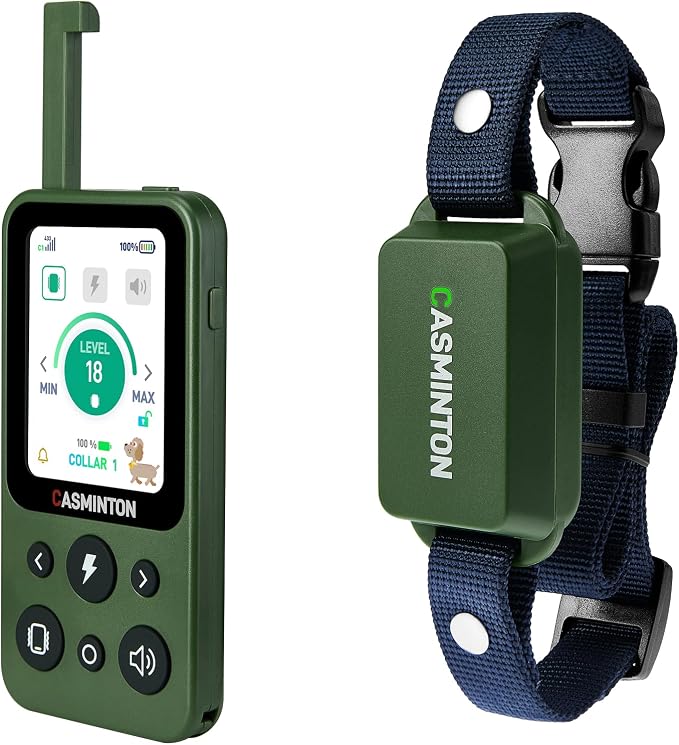 Shock Collar for Dogs [CRS01] 126 Training Levels,4Powerful Modes with 2.8inch LCD high-Definition display100% Safe Training Collar for Large Medium Small Dogs IPX7 Waterproof (Green)