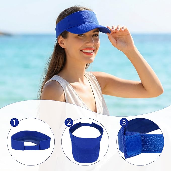 Topbuti Sports Sun Visor Hats for Women Men Adjustable Cotton Beach Baseball Tennis Golf Hat Caps UV Protection Visors