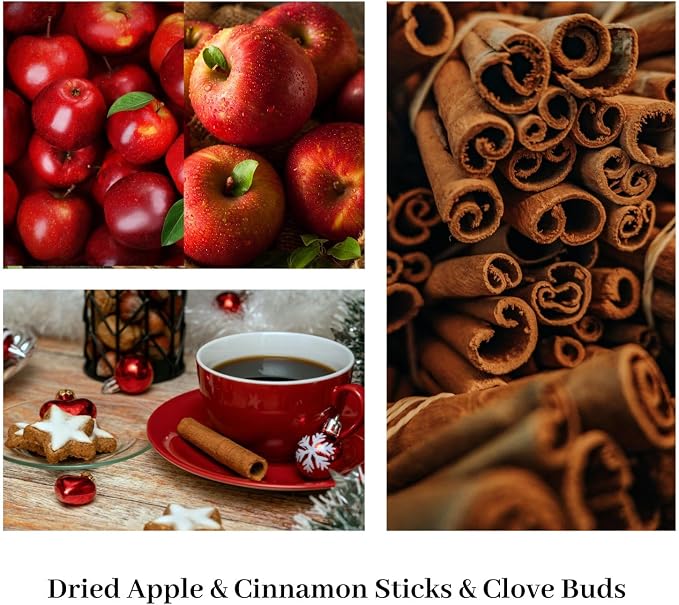 Cinnamon Apple Scented Candles for Home, Non-Toxic Soy Wax 16oz Aromatherapy Candle Gifts for Men & Women, Highly Scented & Long Lasting Candle for Home Relaxation|Stress Relief|Mediation|Spa