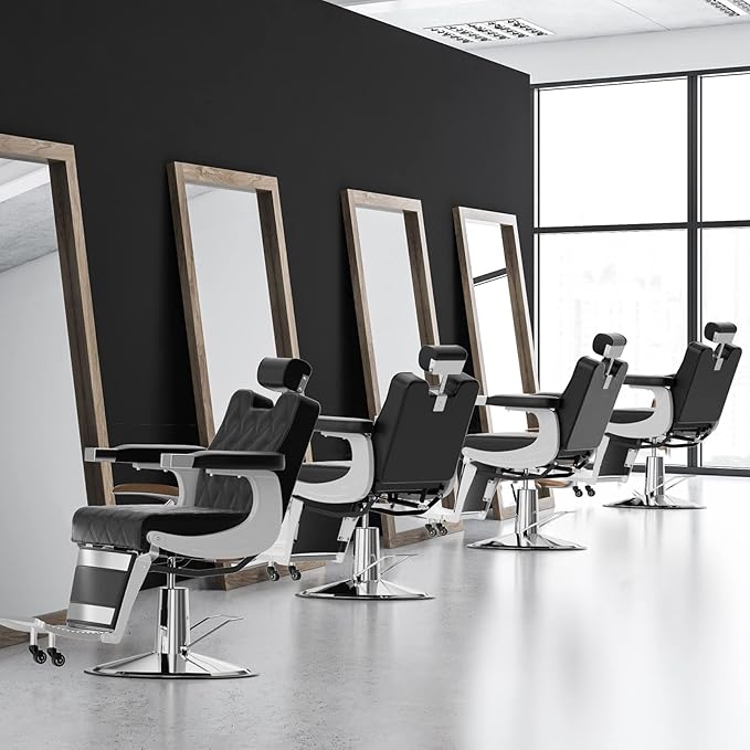 OmySalon Vintage Barber Chair Heavy Duty Professional Salon Chair for Hair Stylist, Reclining All Purpose Chair Hydraulic, Barbershop Beauty Spa Styling Tattoo Shampoo Equipment