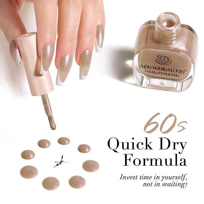 AZUREBEAUTY Cat Eye Nail Polish Quick Dry Nude Brown Magnetic Fingernail Polish no Gel Long-lasting Salon-Quality for Women Girl Gift 0.34 fl oz