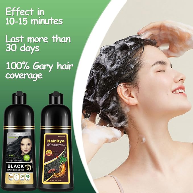 Agthyuve Hair Dye Shampoo 3 in 1, Dark Brown Hair Dye 16.9 FL Oz, Hair Shampoo, Semi-Permanent Hair Color Shampoo, Lasts 30 Days (Dark Brown)