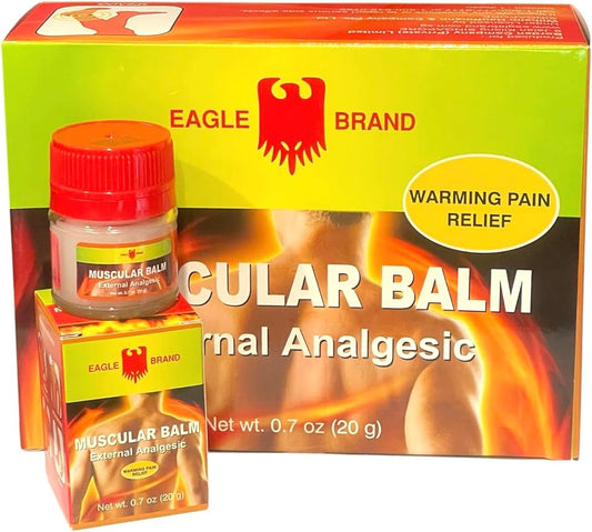 Case Set - Dozen Muscular Balm Eagle Essentail Oil - 12 Hu Dau Xoa Bop Balm Muscular Hieu Con O - 20g per Jar with 12 Jars per Order
