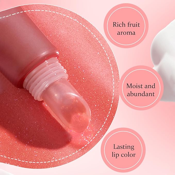 Juicy Lip Gloss, Lipgloss for Women and Girls, Lip Plumper, Lip Makeup Hydrating, Tinted Lip Balm, Colorful Lipgloss Moisturizing and Vibrant #pink