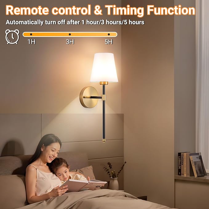 Nekhung Battery Operated Wall Sconces Set of 2, Wireless Wall Light with 10000mAh RGB Dimmable Magnetic Bulb, Rechargeable Wall Sconce with Remote Control for Bedroom Living Room