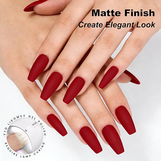 YTD Likomey Gel Nail Polish,15ml Blood Red Soak Off UV Nails Gel,Salon Home DIY Nail Art Manicure and Pedicure Gel Varnish,CS412