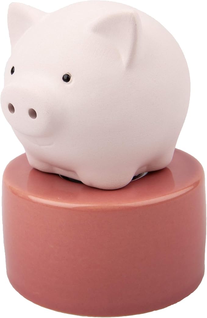Pinky Pig, Diffusers for Essential Oils and Aromatherapy Fragrance, Non-Electric Ceramic, White Ceramic Oil Diffuser Car, White Ceramic Diffuser Bathroom and Desk Office Decor, Pink Vase