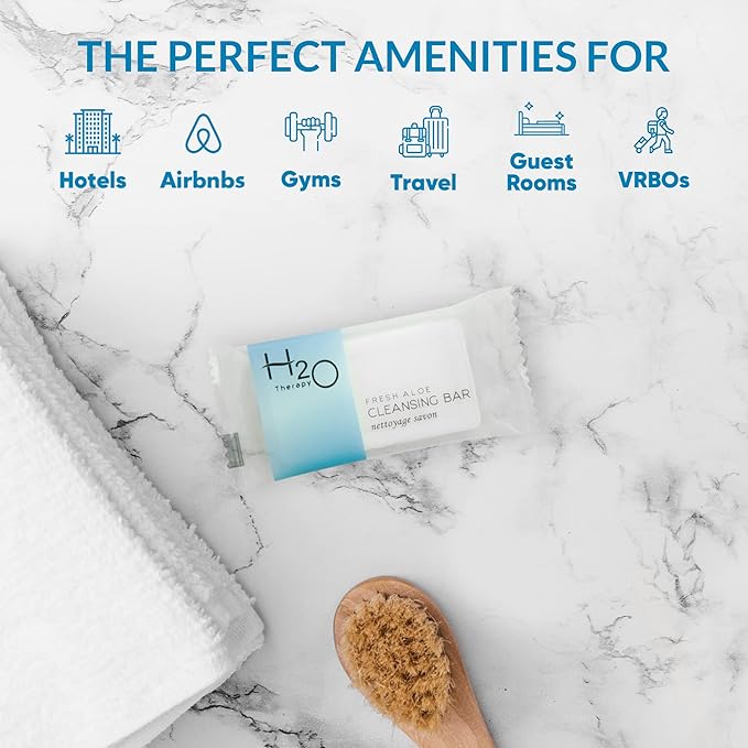 1-Shoppe All-in-Kit H2O Cleansing Bar Soap, Travel Size Hotel Amenities, 1 oz (Case of 100)