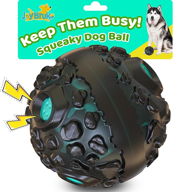 Dog Giggle Balls for Aggressive Chewers Interactive Dog Toy Ball | Fun Squeaky Sound to Keep Them Busy, Durable Rubber Chew Toys, for Small Medium Large Dogs, Indoor & Outdoor, Blue