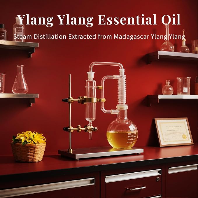 SU JUABA Ylang-Ylang Essential Oil for Perfume & Hair Making, Skin Care | Aromatherapy Oil for Diffuser, Creating Calming, Relaxing and Aromatic Atmosphere - 118ml / 4.0 fl oz