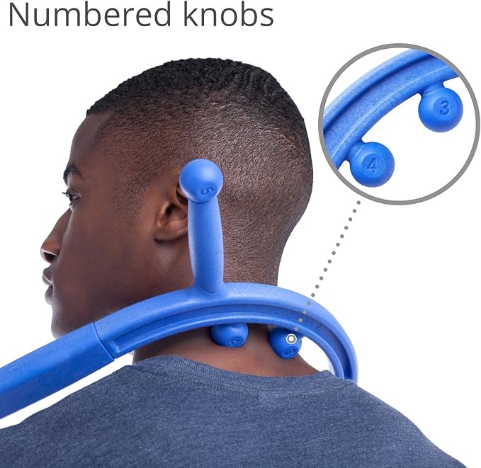 Body Back Buddy Elite FSA Eligible Trigger Point Massage Tool, Neck and Back Massager Handheld, Manual Self Massager, Massage Cane, Muscle Knot Remover with Instructions, 2-Pack Bundle (Blue)