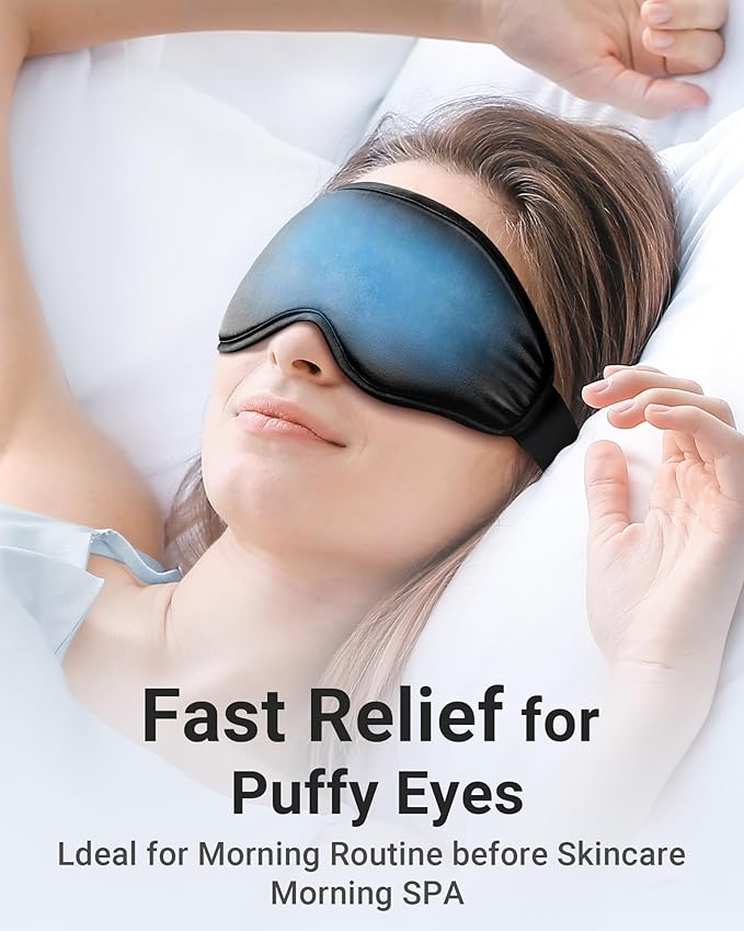 Cooling Eye Mask for Puffy Eyes: Fsa Eligible Items Hsa, Ice Eye Pack for Migraine After Surgery Relief - Reuable Cold Compress for Headache Puffiness - Comfortable Perfect Fit Gel Sleep Mask