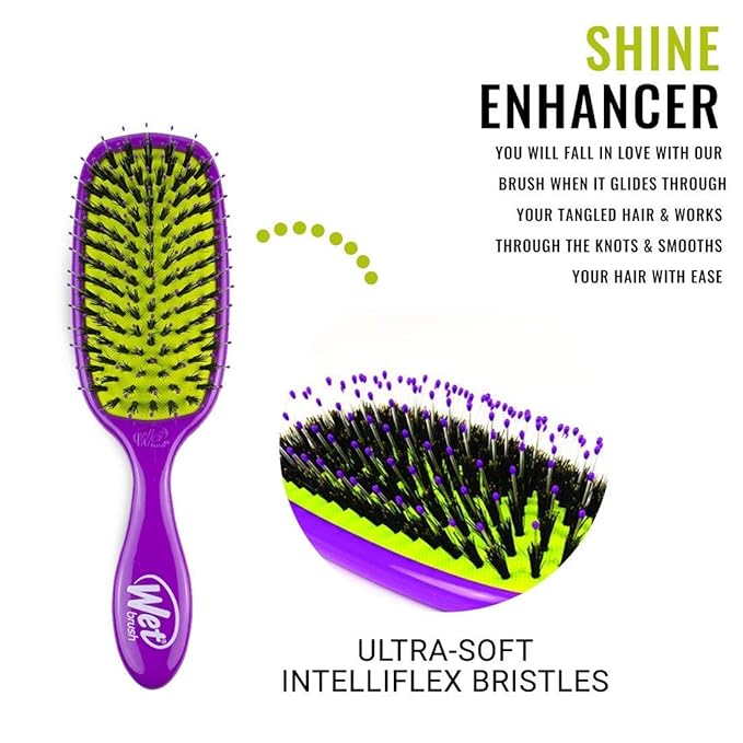 Wet Brush Shine Enhancer Hair Brush, Sky - Exclusive Ultra-soft IntelliFlex Bristles - Natural Boar Bristles for All Hair Types - For Women and Men, Wet and Dry Hair
