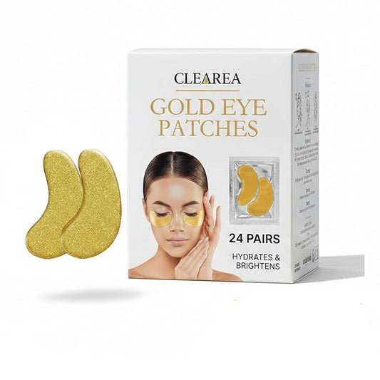 Gold Eye Patches, Under Eye Patches for Puffy Eyes and Dark Circles, Collagen-Infused Gel Eye Masks, Gifts for Women, Improving Fine Lines and Wrinkles, Eye Bags Treatment (24 pairs)