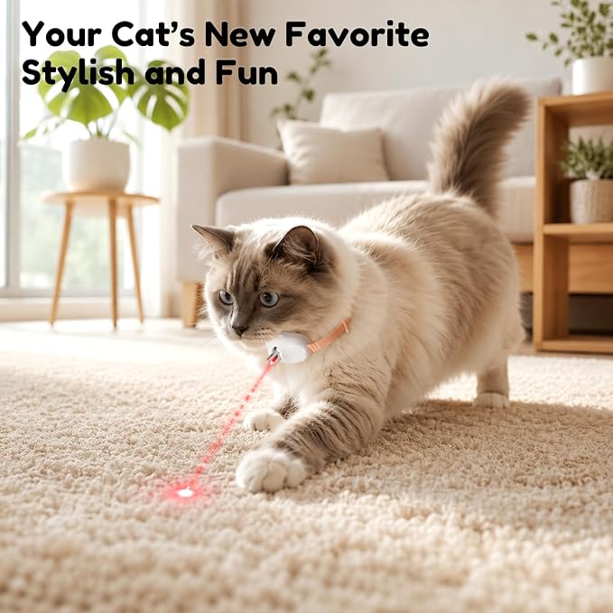 2-Pack Automatic Laser Cat Collar Toys, Upgraded with Flash and Endless Play Modes, Fits 8–12-inch Cat Collars, 41° Adjustable Angle, 1-Hour Charge for 12 Hours of Play, Cat Gift.