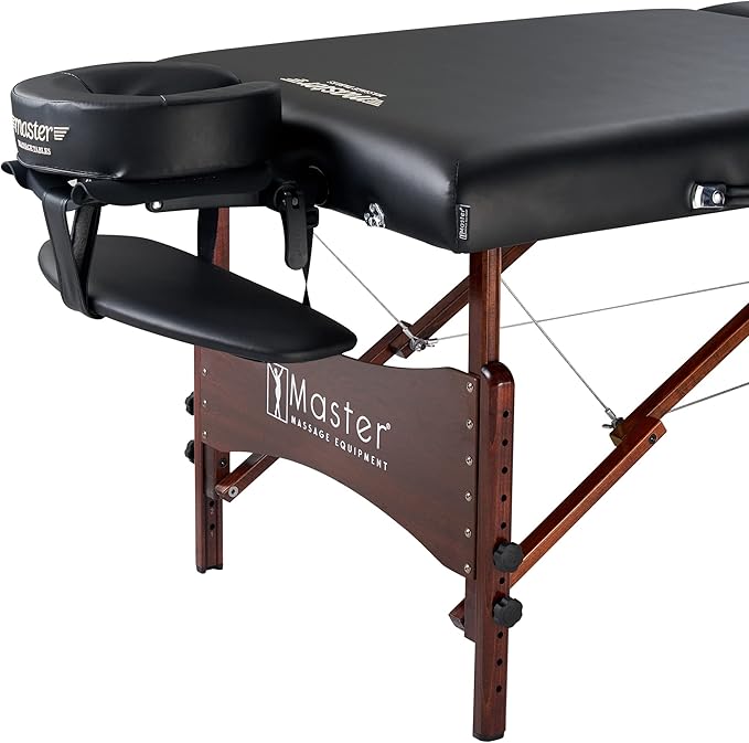 Master Massage Newport 30" Professional Portable Massage Table Package in Black with Ambient Lighting System
