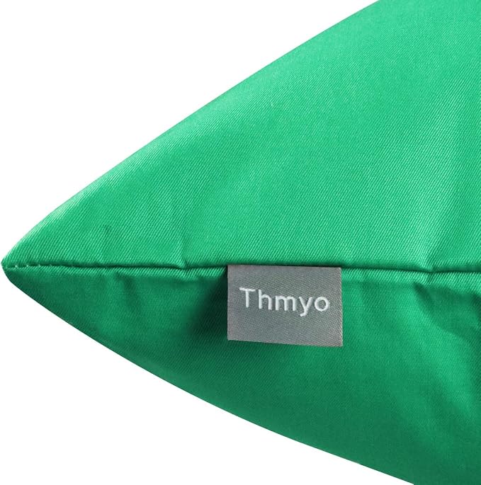 4-Pack 100% Cotton Comfortable Solid Decorative Throw Pillow Case,Thmyo Square Cushion Cover Pillowcase Sublimation Blank Pillow Covers DIY Throw Pillowcase for Sofa(18x18 inch/ 45x45cm,Bright Green)