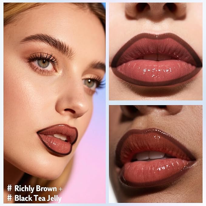 KIMUSE Lip Stain Peel Off & Lip Oli Set, Long Lasting Lip Liner Stain, Waterproof, Transfer-Proof, Hydrating Shine Lip Oil with Vitamin E & Jojoba Oil