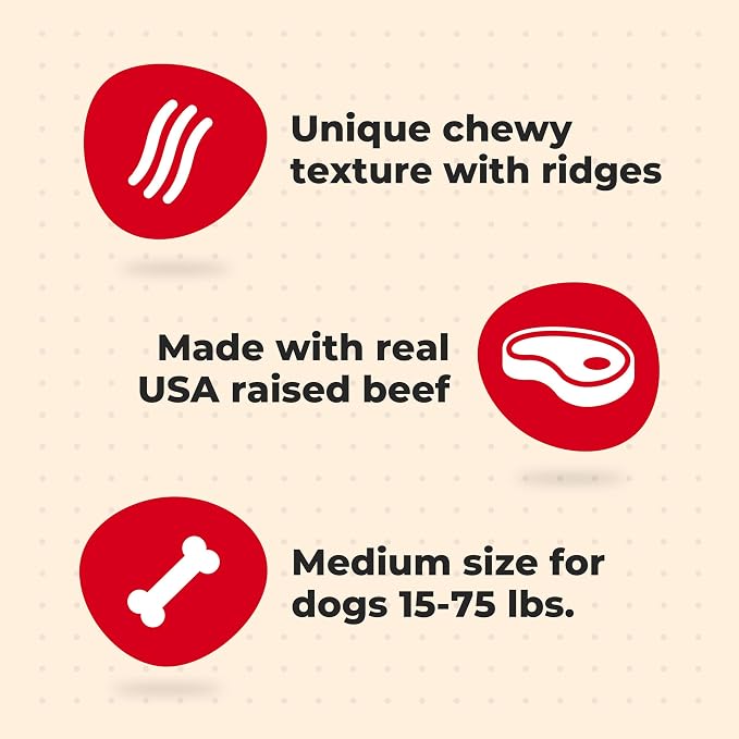 Milk-Bone Comfort Chews, Unique Chewy Texture & Real Beef, 16 Dog Chews | 40.8-oz. bag, For dogs 15-75 lbs., Rawhide-free dog chews, Made with real beef