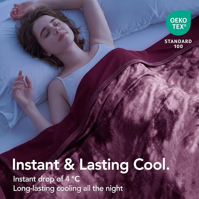 Cooling Blanket King Size 90"x104" for Hot Sleepers | Cold Summer Soft Blanket for Bed Couch and Travel Absorbs Heat Q-Max>0.35 Cool Lightweight Throw for Night Sweats Menopause