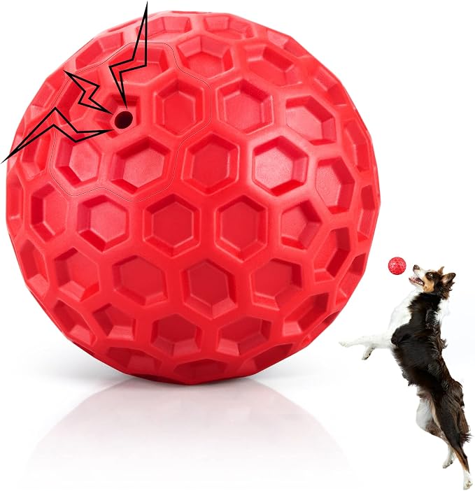 DISSKNIC Indestructible Squeaky Dog Balls for Aggressive Chewers, Interactive Dog Toys for Aggressive Chewers for Relieving Anxiety, Dog Chew Toy Balls for Small Medium Large Dogs, Outdoor Dog Toys