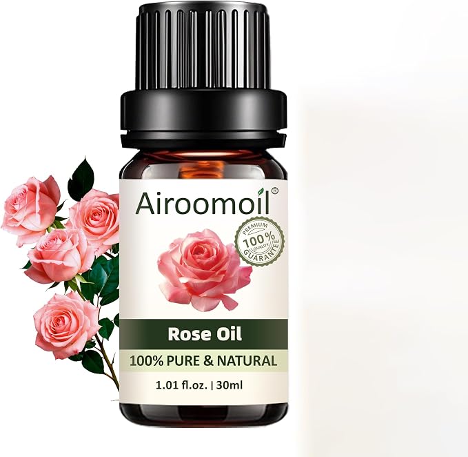 Rose Essential Oil 1 fl oz – 100% Natural from Bulgaria, Pure Floral Scent for Water Diffuser, Massage, Hair & Skin Care, DIY Candle & Soap Making Fragrance