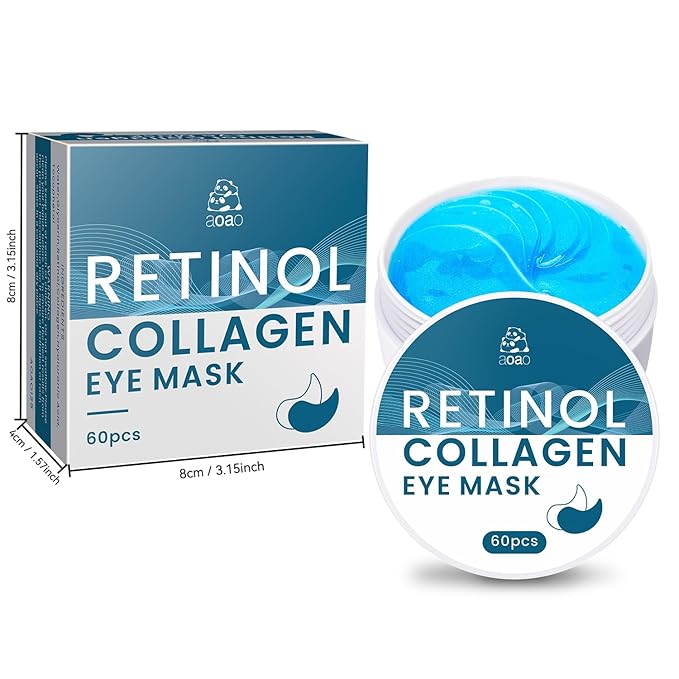 Revitalizing Under Eye Patches, 30 Pairs Brightening & Smoothing Eye Gels with Retinol, Collagen, Hyaluronic Acid, Hydrating Cooling Anti Aging Under Eye Masks for Dark Circles, Puffiness & Fine Lines