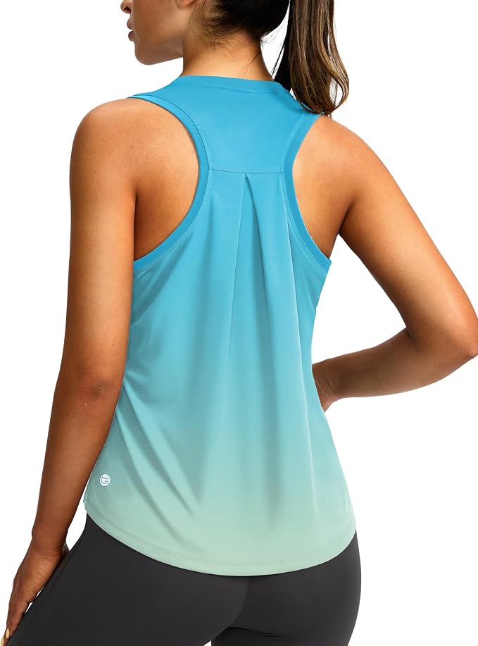 Women's Workout Tops Racerback Athletic Tank Tops Sleeveless Loose Fit Yoga Running Gym Shirts for Women