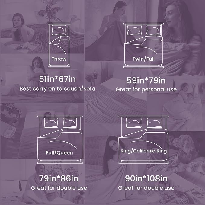 Elegear Arc-Chill 3.0 Cooling Blanket for Hot Sleepers, Cool Throw, Purple | Q-Max>0.5 Cooling Fabric, Absorbs Heat to Keep Body Cool, Breathable Summer Blankets for Night Sweats & Menopause, 51"x67"