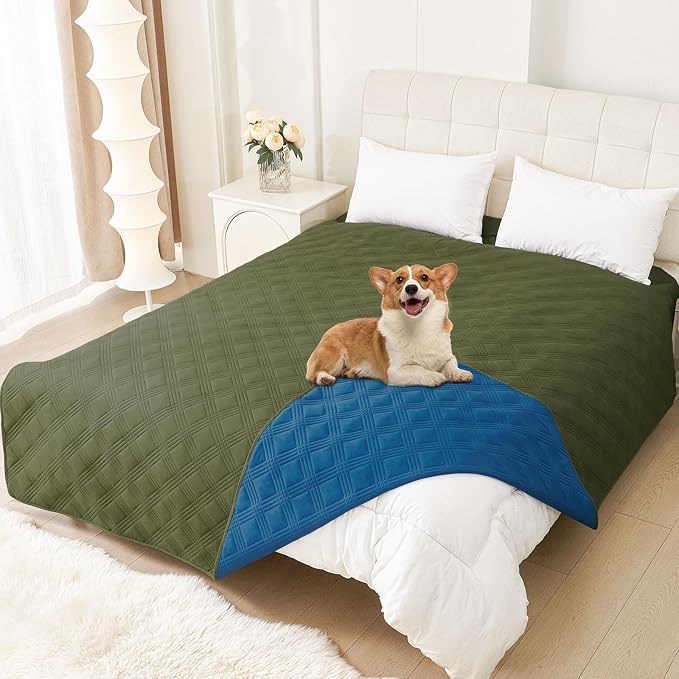 Waterproof Reversible Dog Blanket, Soft Couch Cover for Dogs Washable | Dual-Sided Waterproof Pet Bed Blanket, Resist Stains Spills & Pet Hair, Practical Furniture Protector For Pets, Size 82"x82"