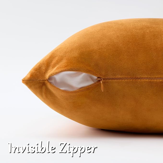 GIGIZAZA Orange Pillow Covers 12x20 Decorative Pillows Pack of 2 | Lumbar Throw Pillows for Couch Sofa,280gsm Soft Textured Fabric,Modern Pillowcases,Luxury Cushion Covers