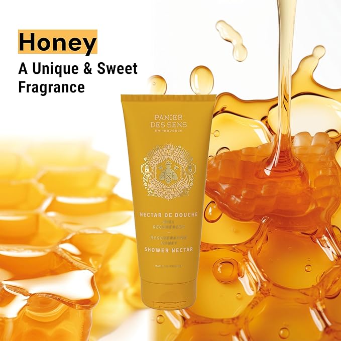 Panier des Sens - Honey Moisturizing Body Wash for Women & Men - Gentle Shower Gel with 96% Natural Ingredients for Normal & Sensitive Skin - Body Care Made in France, SLS Free, Vegan - 6.8 Fl Oz