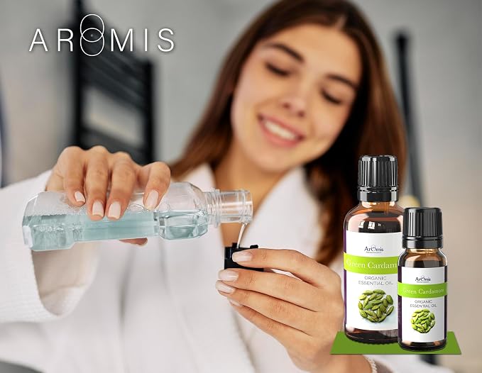 ArOmis Green Cardamom Essential Oil - 100% Pure Therapeutic Grade - Undiluted, Premium Oil - 150 Micron Filtered, Perfect for Aromatherapy Diffusers (10ml / .34 fl oz)