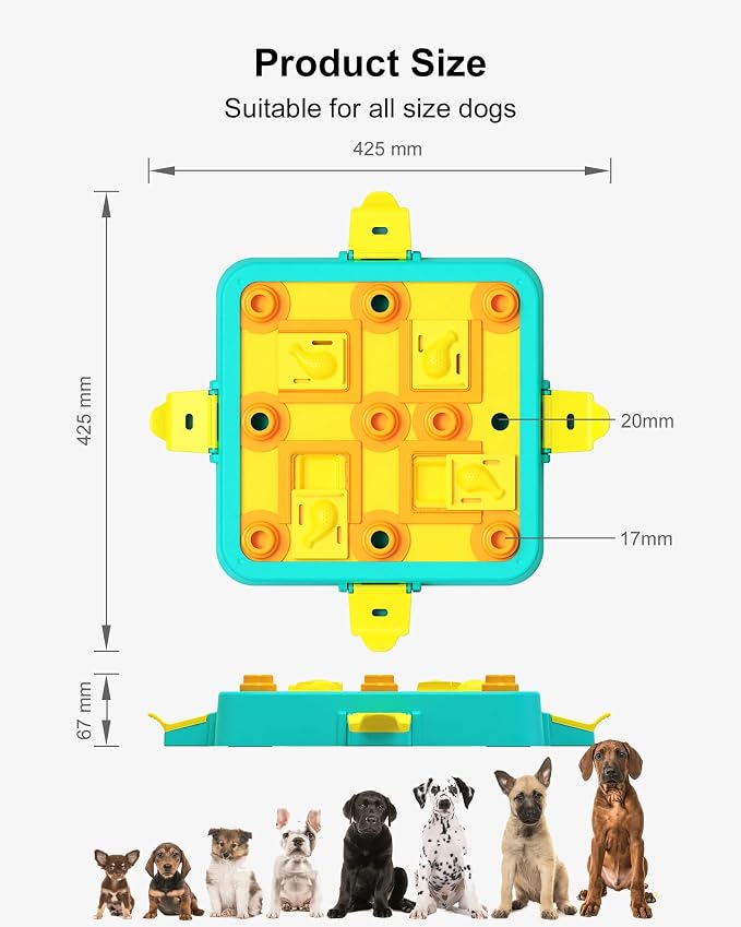 LACCEN Dog Puzzle Toy, Level 3 in 1 Interactive Dog Toys for Boredom, Funny Cognitive Dog Toy for IQ Training Brain Stimulating Games, Treat Dispensing Toy for Smart Large Medium Smart Dogs