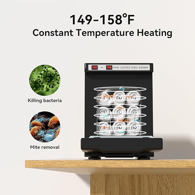 Hot Towel Warmer for Spa, 5L Thermostatic Towel Heater, 2-in-1 Professional Mini Towel Warmer, Beauty Salon and Spa Towel Warmers for Facial.(5L-Black)