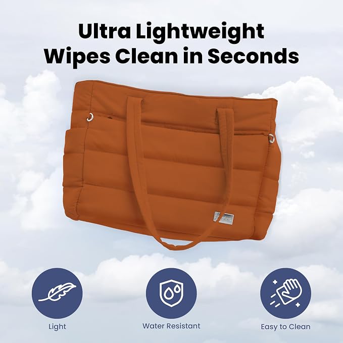 Rubyloo Puffer Dog Travel Bag for Dog Moms, Diaper Bag with Travel Bowls