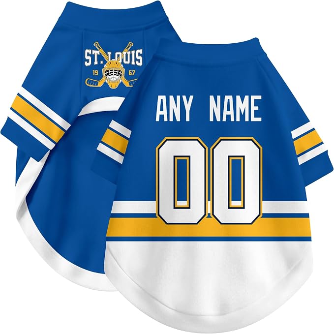 St. Louis Dog Clothes Personalized Pet T Shirt for Dogs Gift | Custom Name Number Jersey Style Pet Shirt for Dog