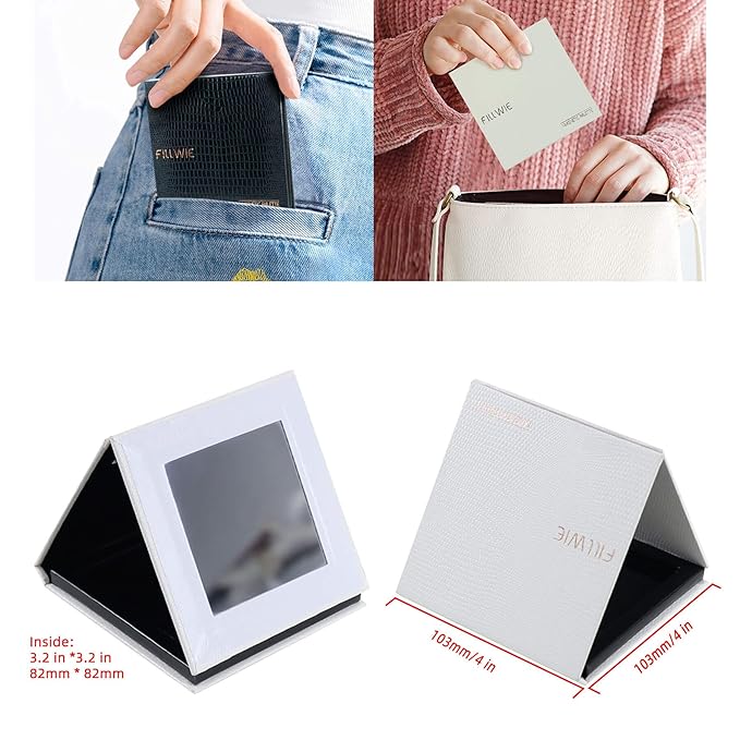 Magnetic 8-Color Mini Eyeshadow Palette with White Magnetic Case, 10 Round & 10 Square Magnetic Metal Stickers, and Short Color Mixing Stick