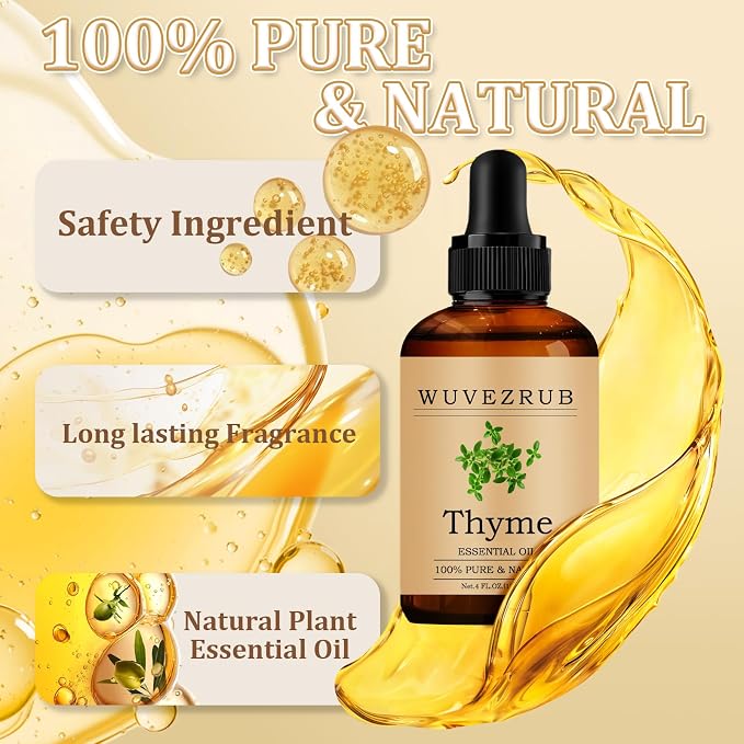 Thyme Essential Oil 120ML - 100% Pure and Natural Oils for Aromatherapy Diffuser - 4 Fl Oz/Thyme
