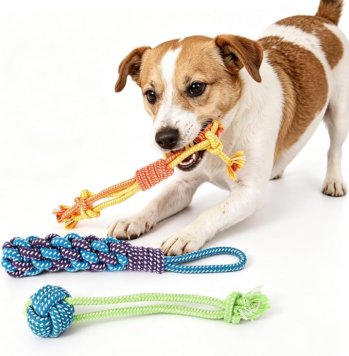 3Pcs Dog Rope Toys for Puppy, Dog Chew Toy for Medium&Small Dog