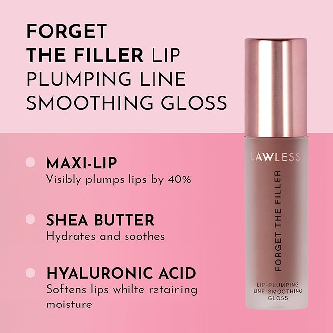 Lawless Women's Forget The Filler Lip Plumper Line Gloss, Maple Sugar, Brown, 0.11 Fl Oz (Pack of 1)