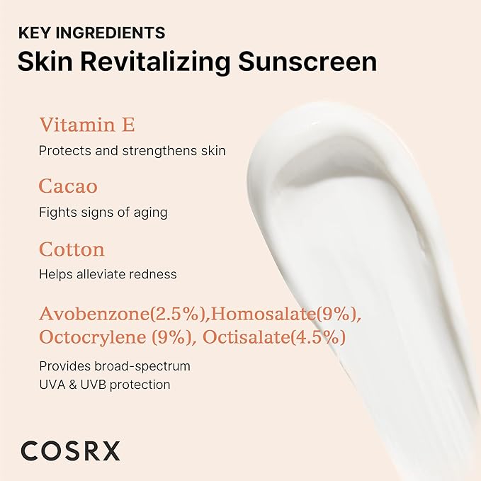 COSRX Vitamin E Vitalizing Face Sunscreen SPF 50 + 2% Alpha Arbutin Discoloration Care Serum