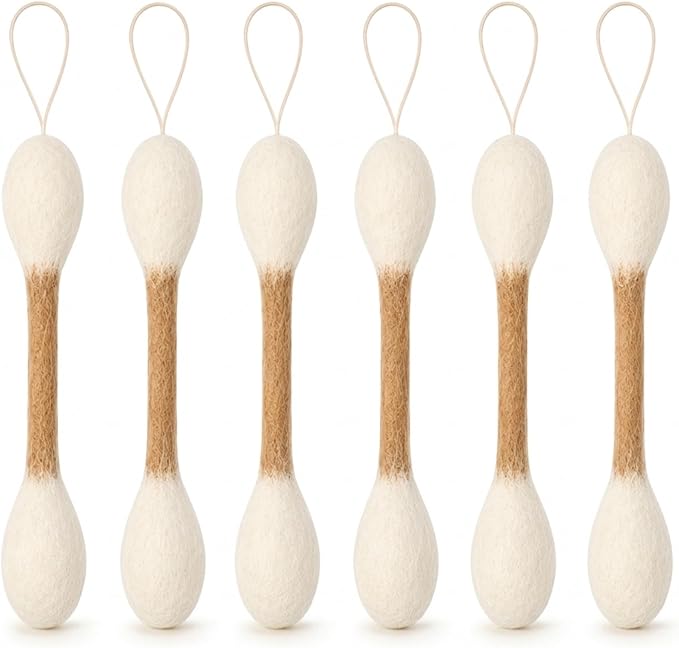 Glaciart One Cat Wand Refill Swabs 6 Pack, Wool Felt Catnip Toys