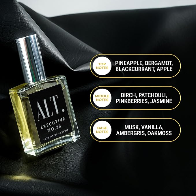 ALT. FRAGRANCES Executive No. 26 - Inspired by Creed Aventus for Men, Extrait de Parfum, Long Lasting Woody Fruity Perfume for Men with Bergamot, Pineapple & Oakmoss, 60ml