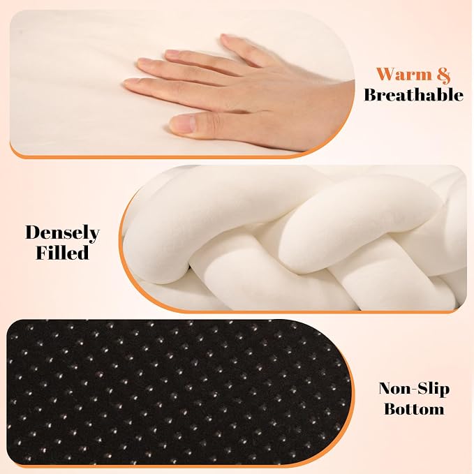 CHEERPALS Weave Cat Bed for Indoor Cats,Cute Pet Bed with Washable Cushion Fluffy Kitty Bed for Small Dog(White)