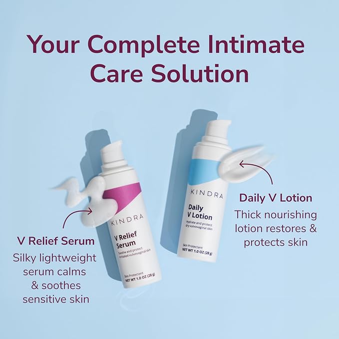 Kindra Daily V Vaginal Moisturizer Lotion - OBGYN Recommended for Dryness & Itch, with Hyaluronic Acid, Odor Support - Estrogen-Free Cream, pH-Balanced Feminine Care - 60 Applications